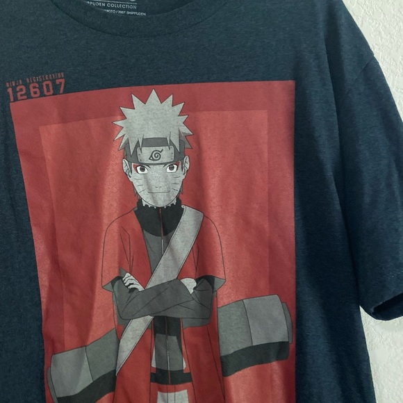 Naruto Shippuden Square Collegiate Charcoal Grey Graphic Anime Manga T-Shirt L - Picture 2 of 11